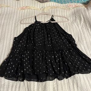 Black top with silver sequin throughout